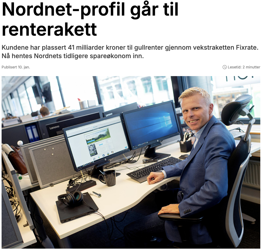 Nordnet-profil går til renterakett